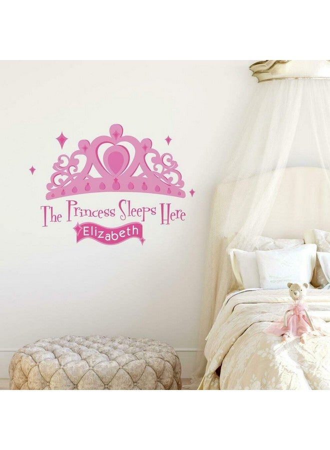 RoomMates RMK1787GM Princess Sleeps Here Peel and Stick Giant Wall Decal with Personalization , Pink - Image 2
