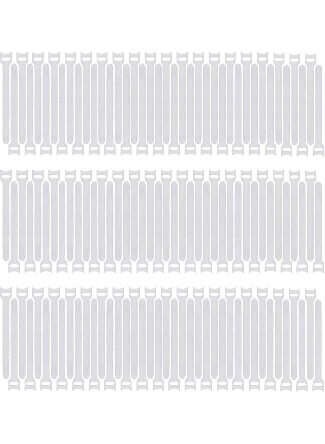 promass 120 Pack Fastening Cable Straps - 15 CM Reusable Cable Ties, Keeper Holder, Cable Ties for Earphones, Earbuds, Headphones, Home Office Tablet, PC, TV Wire Management, White - Image 1