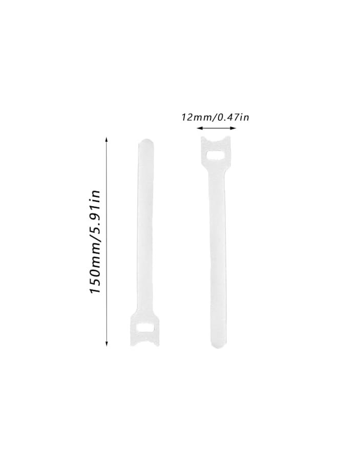 promass 120 Pack Fastening Cable Straps - 15 CM Reusable Cable Ties, Keeper Holder, Cable Ties for Earphones, Earbuds, Headphones, Home Office Tablet, PC, TV Wire Management, White - Image 2