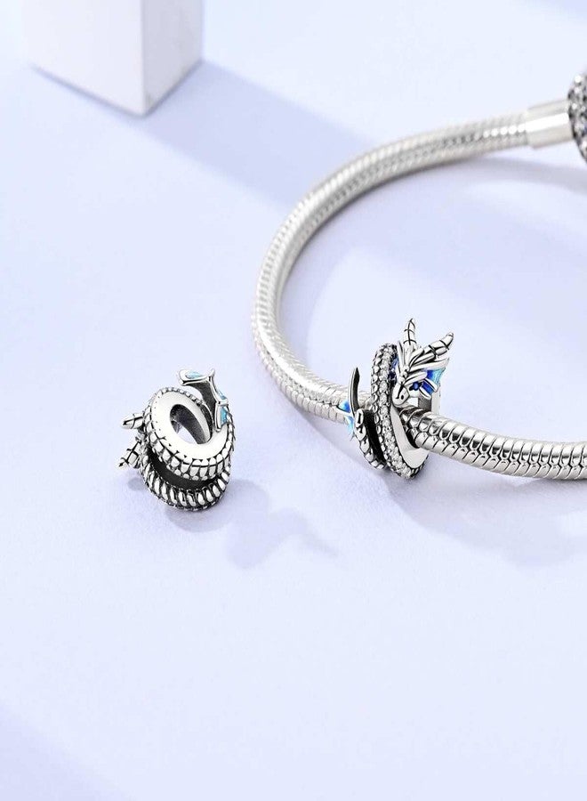 Laza سحر لزا لخرز الأساور والقلائد من فضة ستيرلنج S925 سحر التنين الطائر لمجوهرات النساء هدية - Image 2