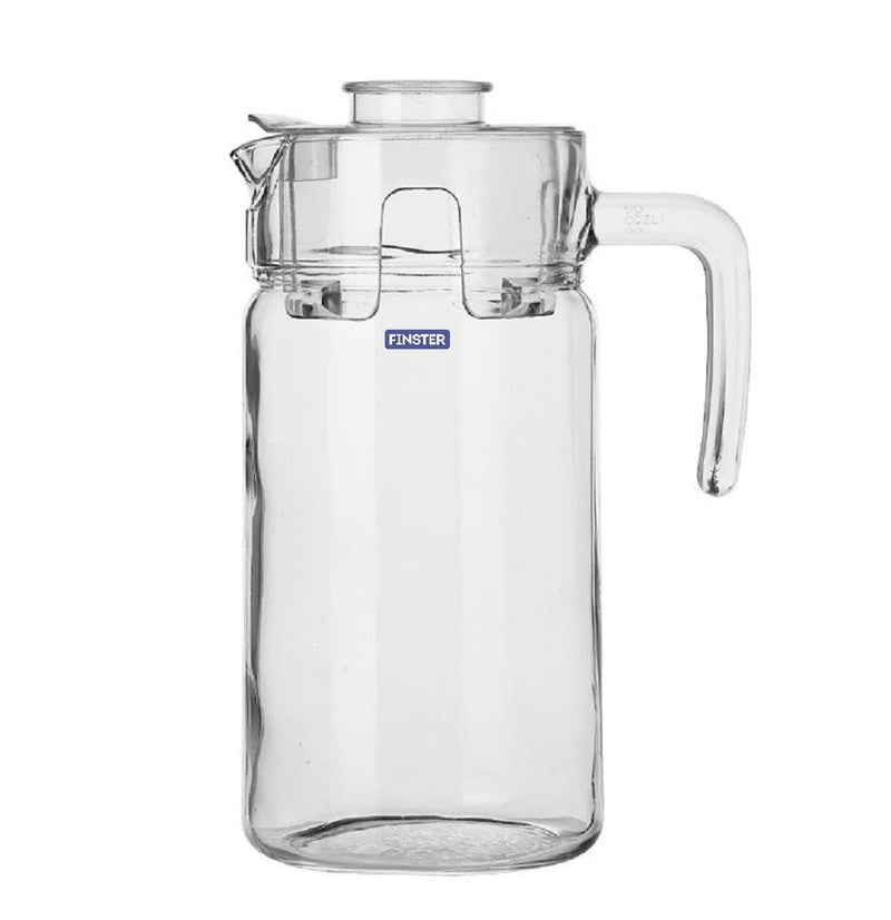 FINSTER Premium Juice and Water Glass Jug Pitcher with Lid, 1 Pcs, 1.8-Liter, Iced Tea Pitcher Water Jug Hot Cold Water, Milk and Juice Beverage Carafe, Lemon Jug. - Image 5