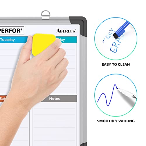 ABERLLS Weekly Calendar Whiteboard for Wall, 16x12 Inches Dry Erase Board, Small Magnetic White Board, Double-Sided Hanging Board for Office School Home Kitchen, Portable Board for Drawing Planning To Do List - Image 4