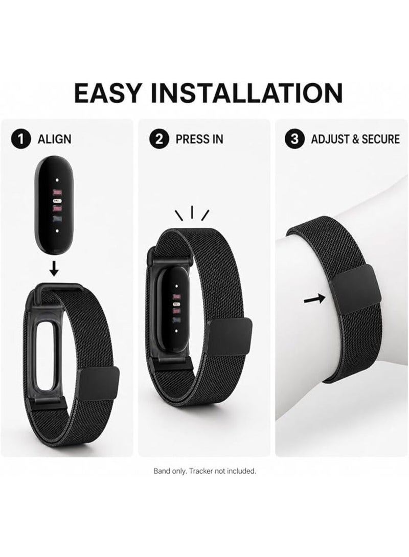 TEMPO Magnetic Metal Mesh Band Compatible with Google Fitbit Air Activity Tracker, Adjustable Stainless Steel Milanese Loop Replacement Strap for Men and Women - Image 5