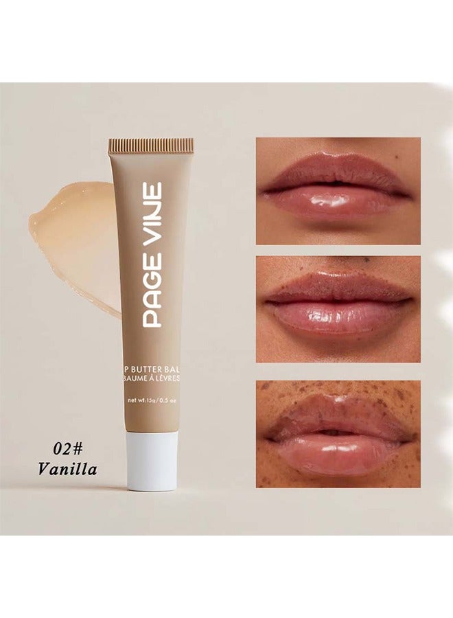 PAGE VINE Lip Butter Balm - Lip Conditioning Lip Mask and Lip Balm for Instant Moisture, Shine and Hydration - Sheer-Tinted, Soothing Lip Care #02 - Image 2