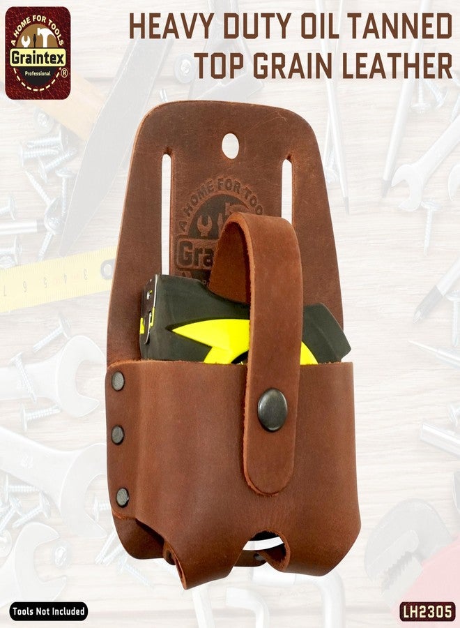 Graintex LH2305 Measuring Tape Holder Top Grain Leather, Wide Belt Tunnel Slot - Image 3