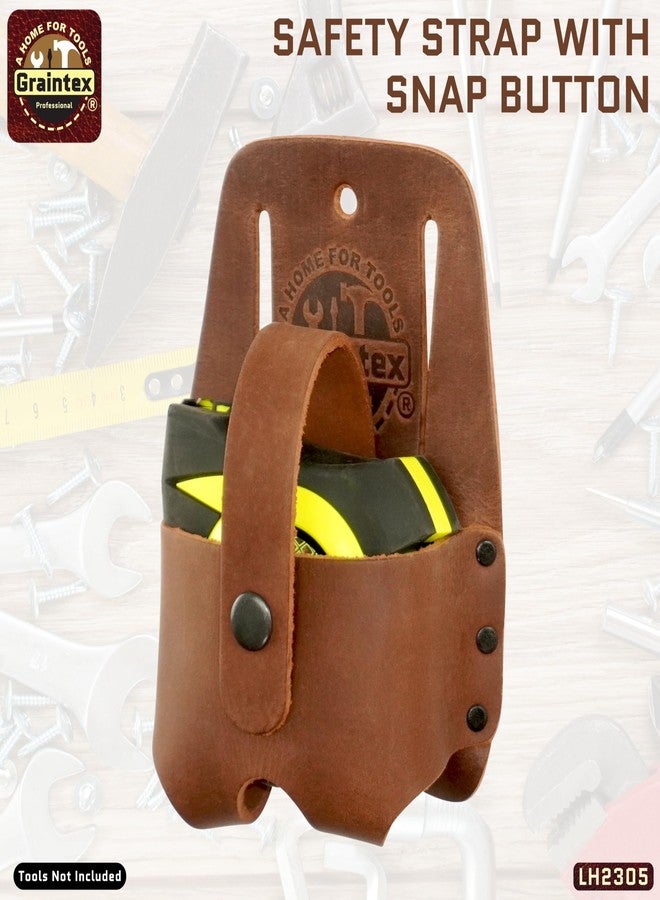 Graintex LH2305 Measuring Tape Holder Top Grain Leather, Wide Belt Tunnel Slot - Image 4