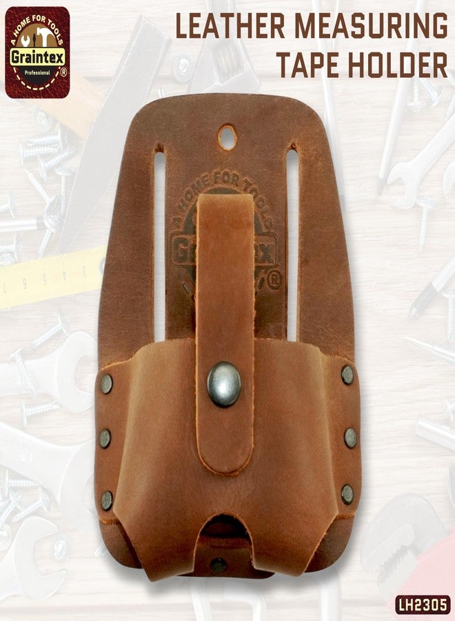Graintex LH2305 Measuring Tape Holder Top Grain Leather, Wide Belt Tunnel Slot - Image 2