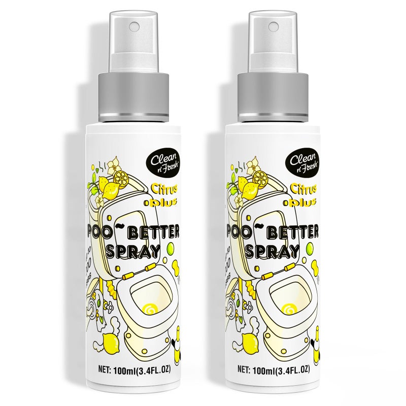CleannFresh Toilet Spray 68 Floz Poo Spray Up to 400 Uses 100 Natural Plant Essential Oil Citrus Scent Bathroom Deodorizer