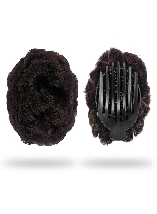 TJOM New Punja Extension For Women 1Pc Readymade Bun Bridal Hair Bun Extension Faux Bun Synthetic Hair Bun Juda Bun For Women Stylish Brown Hair Extensions For Women - Brown - Image 2