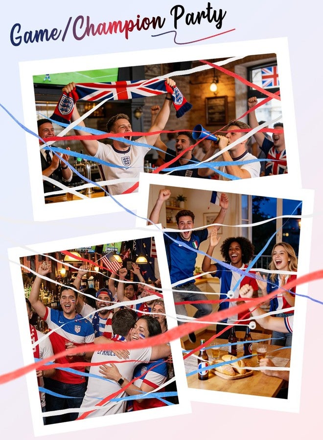 BATTIFE Streamers Poppers - Hand Throw Confetti Poppers, No Mess Paper Crackers for Birthday Wedding Party Celebrations, Red White & Blue (10 Pack) - Image 5