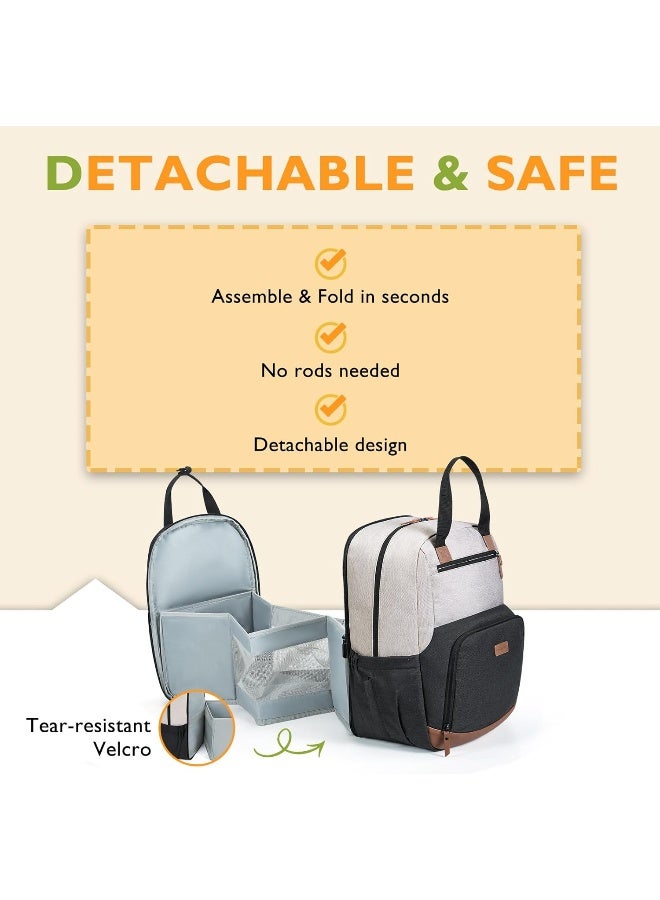 mommore Diaper Bag Backpack with Changing Station Large Travel Diaper Bags Unisex Baby Bag with changing Pad, Stroller Straps - Image 2