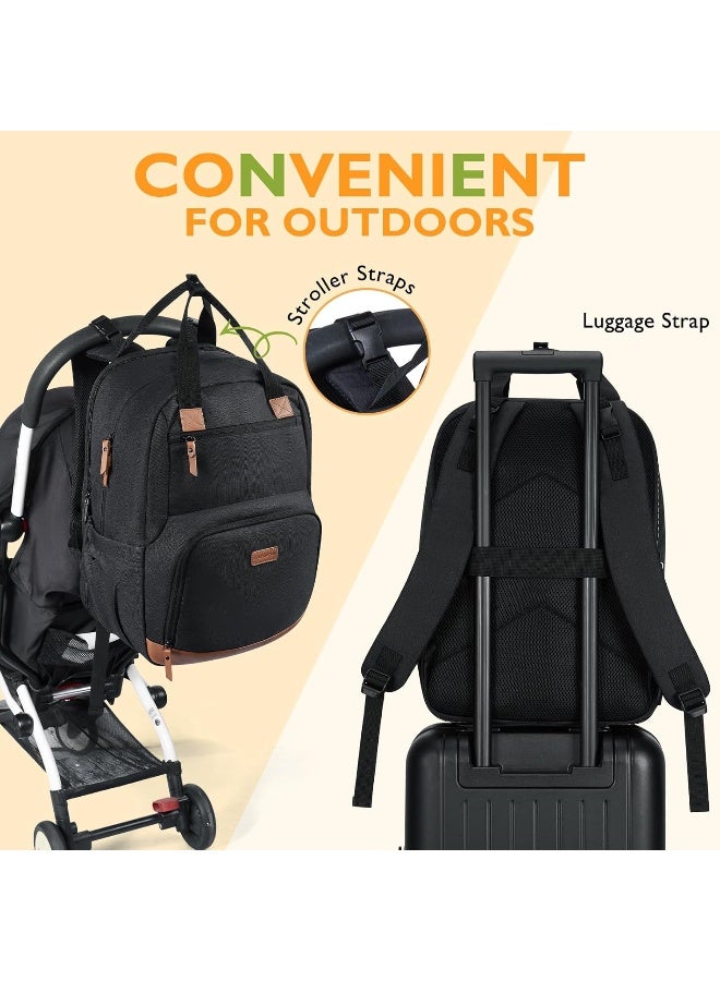 mommore Diaper Bag Backpack with Changing Station Large Travel Diaper Bags Unisex Baby Bag with changing Pad, Stroller Straps - Image 5