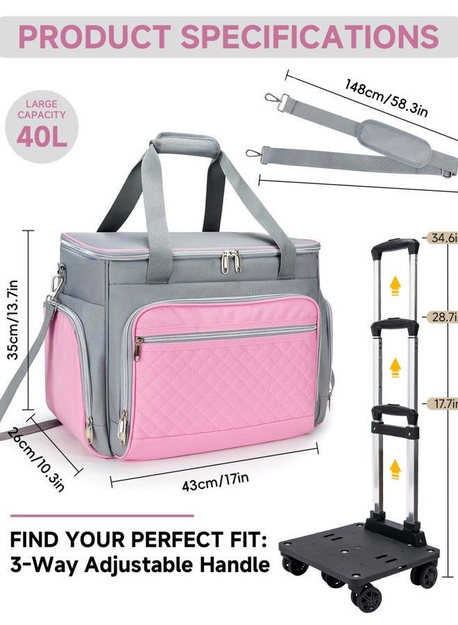 Amythe 2025 Rolling Teacher Tote Bag with Accordion File Organizer, Grey, Medium to Large - Image 2