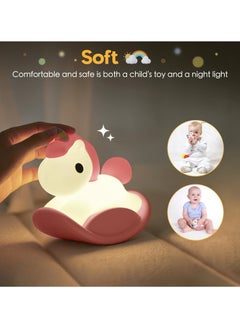 Y&D Unicorn Night Light for Kids USB Charging Touch Control Dimmable Baby Light Cute Silicone Nursery Lamp Ideal Gift Girls and Boys  - Image 5