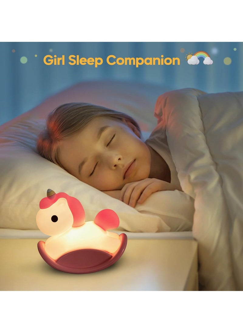 Y&D - Unicorn Night Light for Kids USB Charging Touch Control Dimmable Baby Light Cute Silicone Nursery Lamp Ideal Gift Girls and Boys - Image 1