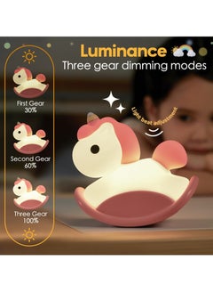 Y&D Unicorn Night Light for Kids USB Charging Touch Control Dimmable Baby Light Cute Silicone Nursery Lamp Ideal Gift Girls and Boys  - Image 2