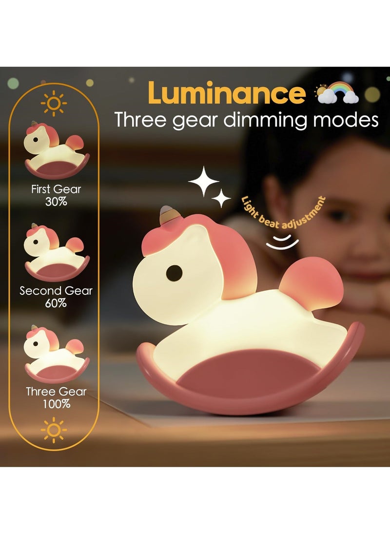 Y&D - Unicorn Night Light for Kids USB Charging Touch Control Dimmable Baby Light Cute Silicone Nursery Lamp Ideal Gift Girls and Boys - Image 1