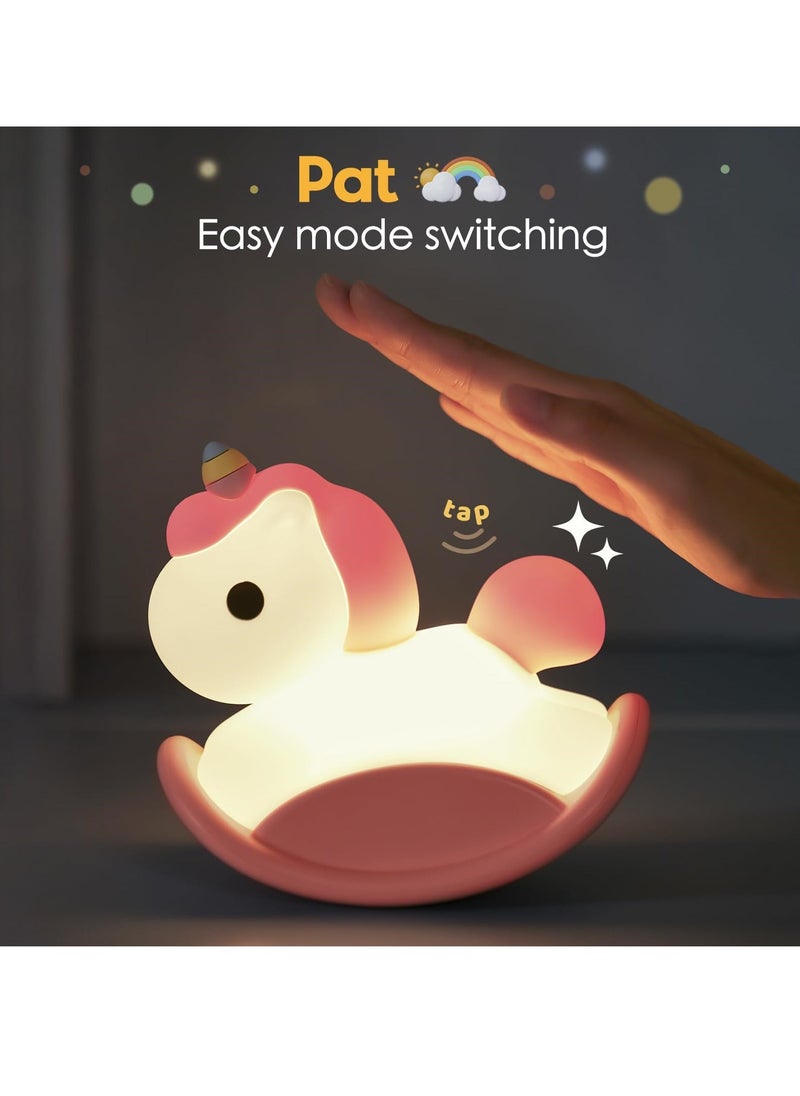 Y&D - Unicorn Night Light for Kids USB Charging Touch Control Dimmable Baby Light Cute Silicone Nursery Lamp Ideal Gift Girls and Boys - Image 1