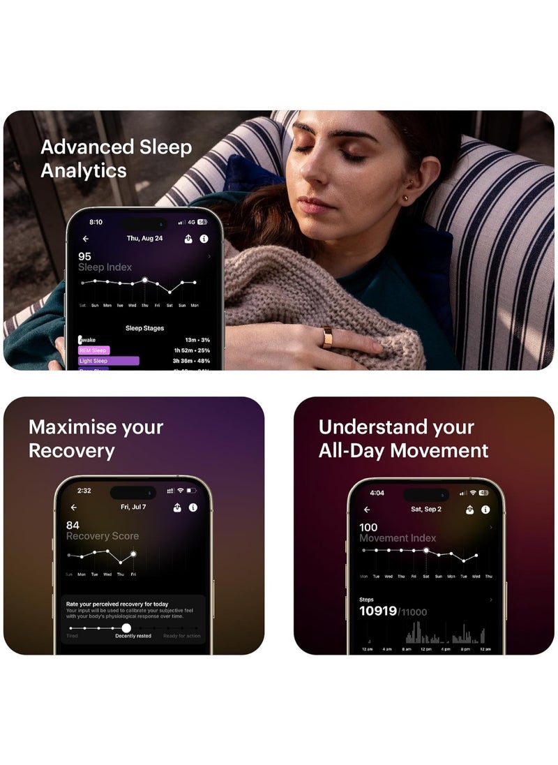 ULTRAHUMAN - Ring AIR - Advanced sleep-tracking wearable, HRV & Temperature Monitoring,Track workout, movement & recovery, Water resistant, 6 Days Battery Life with Lifetime Free Subscription (Size 5) - Air Gold - Image 1