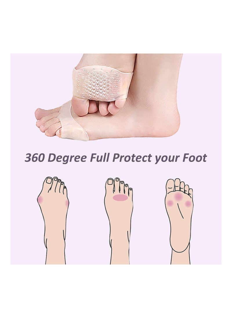 Metatarsal Pads for Women Mens 3 Pairs, Upgraded Extra Thickness Reusable Silicone Gel Metatarsalgia Cushions Foot Pads Ball of Foot Pain Relief, Ball of Foot Cushions for Women - Image 4