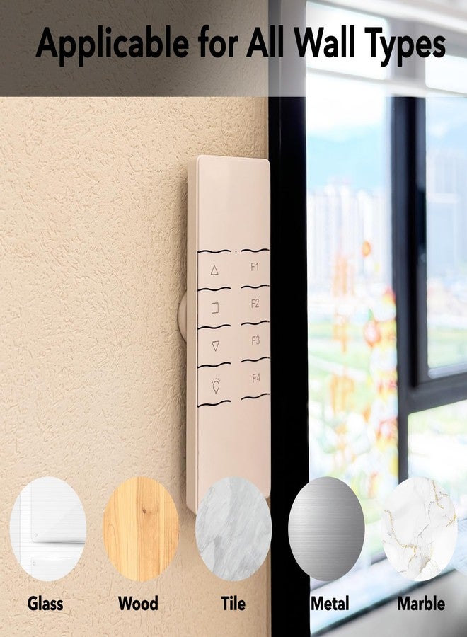 Domthent Magnetic Remote Control Holder Wall Mount,9PCS White Remote Holder Wall Mount Set,Self Adhesive Magnetic Wall Remote Holder for TV,Air Conditioning,Fan Remote Control (9) - Image 5