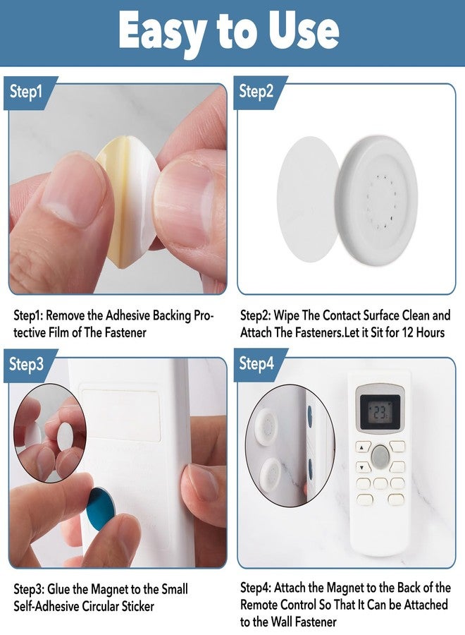 Domthent Magnetic Remote Control Holder Wall Mount,9PCS White Remote Holder Wall Mount Set,Self Adhesive Magnetic Wall Remote Holder for TV,Air Conditioning,Fan Remote Control (9) - Image 3