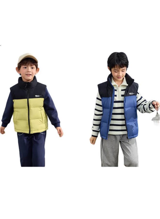 Balabala Kids' Vest Boys' Down Vest Girls' Winter Inner Patchwork Contrast Color 208424101212 - Image 1