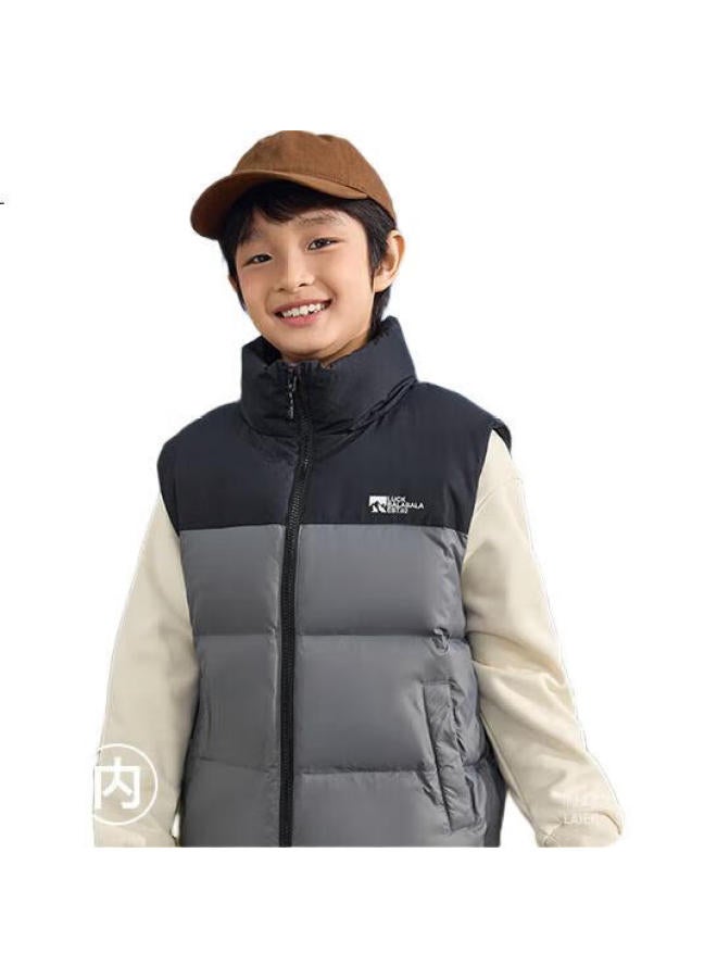 Balabala Kids' Vest Boys' Down Vest Girls' Winter Inner Patchwork Contrast Color 208424101212 - Image 2