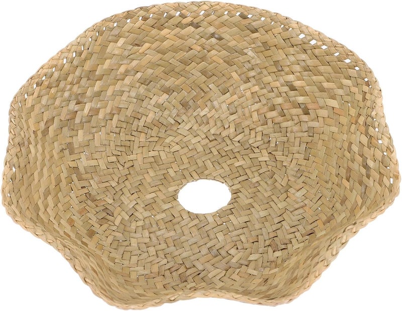 KICHOUSE Woven Lamp Shade Lantern Pendant Lampshade Straw Braided Hanging Light Cover Rustic Boho Decor for Living Room Bedroom - Image 1