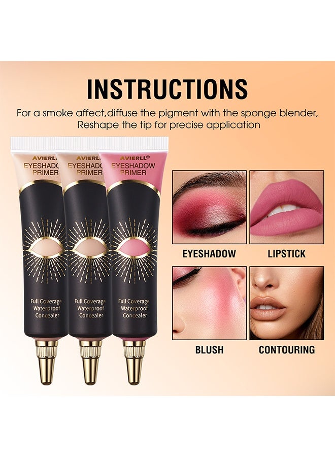 Avierll Eyeshadow Primer, Eyeshadow Base Cream Base For Eyeshadow ,Concealer Eyeliner cream, Concealer Eye Base for Eyeshadow 02#MEDIUM - Image 5