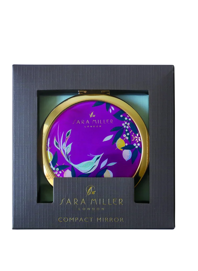 Sara Miller Compact Mirror in Gift Box with Bird Design