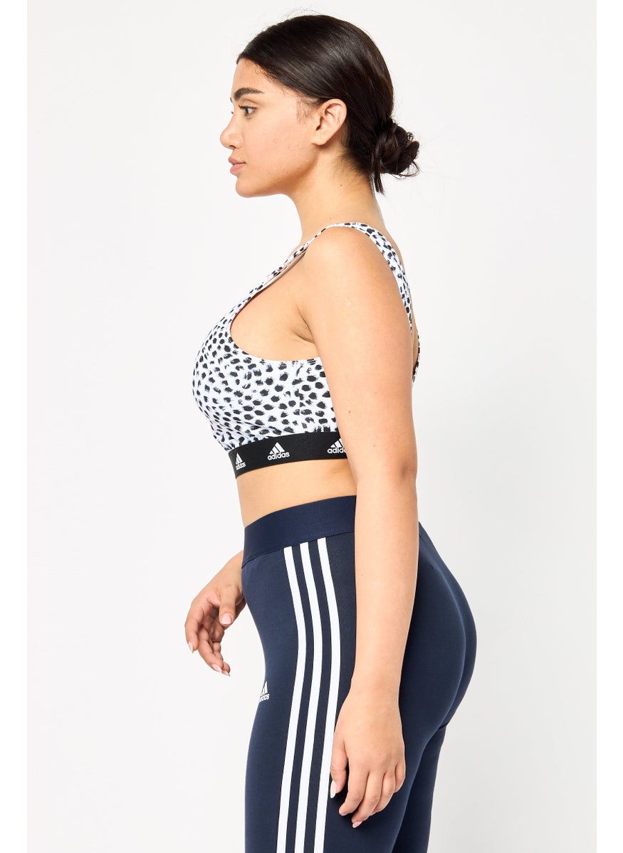 Adidas Women Cheetah Print Non-Padded Training Bralette, Multicolor  - Image 3