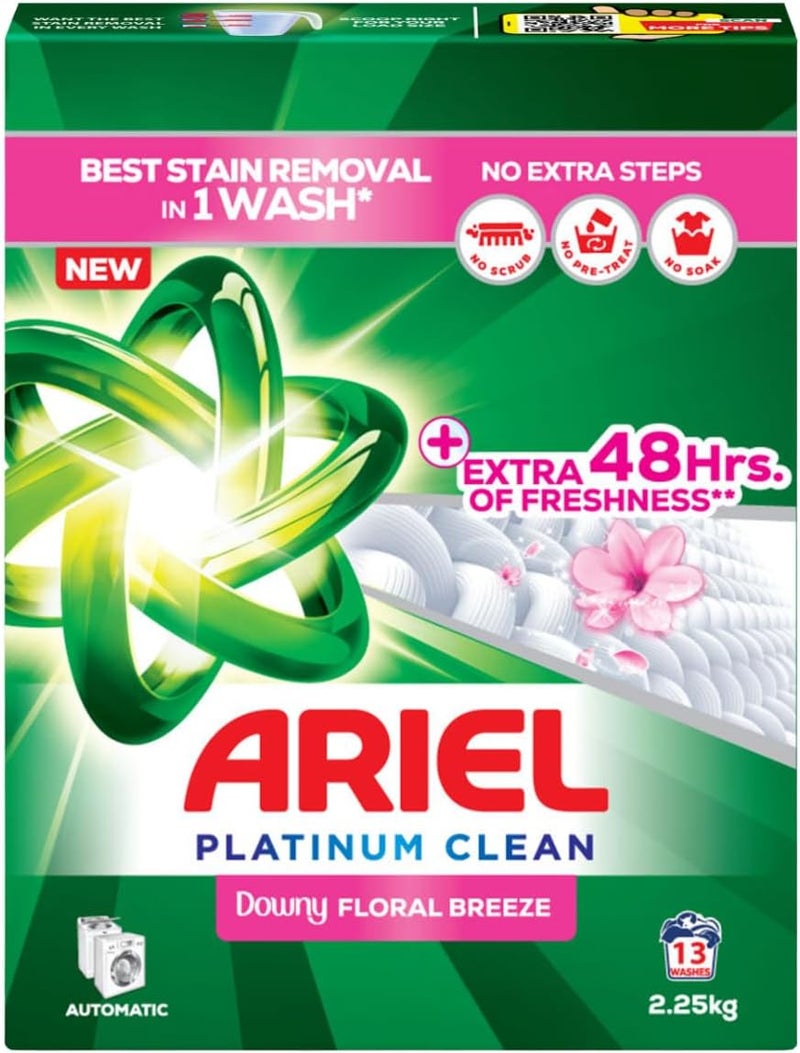 ألوان متنوعة Ariel، مسحوق غسيل أوتوماتيكي لإزالة البقع مع لمسة من داوني، 2.25 كجم (قد يختلف التغليف) شكل عصري وعملي - Image 1