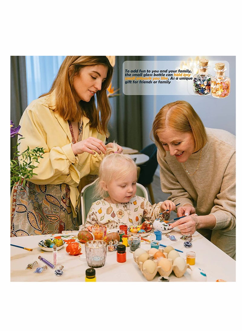 جرار زجاجية صغيرة من ELECDON مع أغطية من الف cork لمشاريع الحرف اليدوية، زجاجات أمنيات صغيرة، حاويات خرز شفافة مع براغي عينية وحبال، 50 قطعة أنماط مختلطة - Image 5