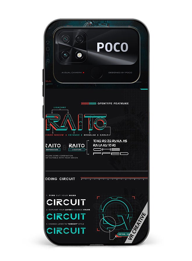 VR CREATIVE Protective Case Cover For Xiaomi Poco C40 Raito Circuit Design Multicolour - Image 1