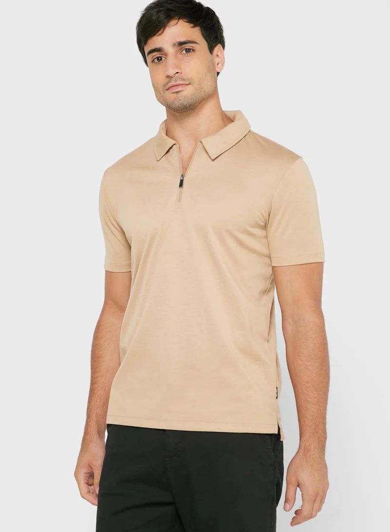 Only & Sons Zip Detail Polo