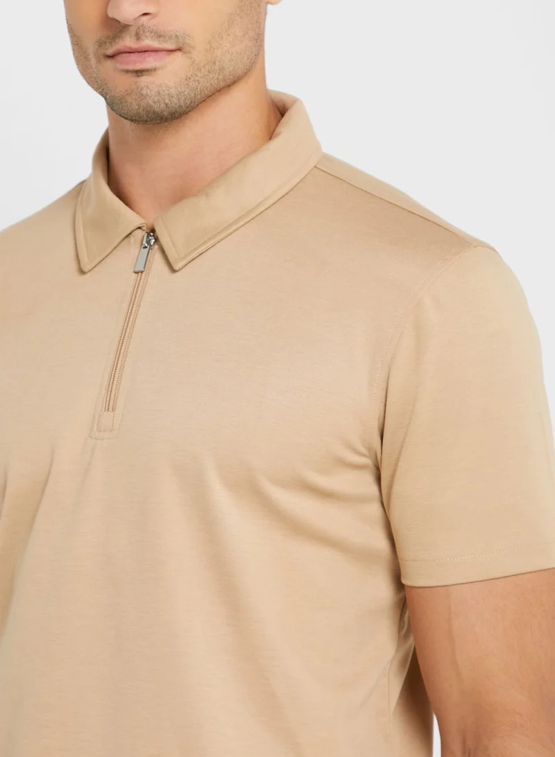 Only & Sons Zip Detail Polo