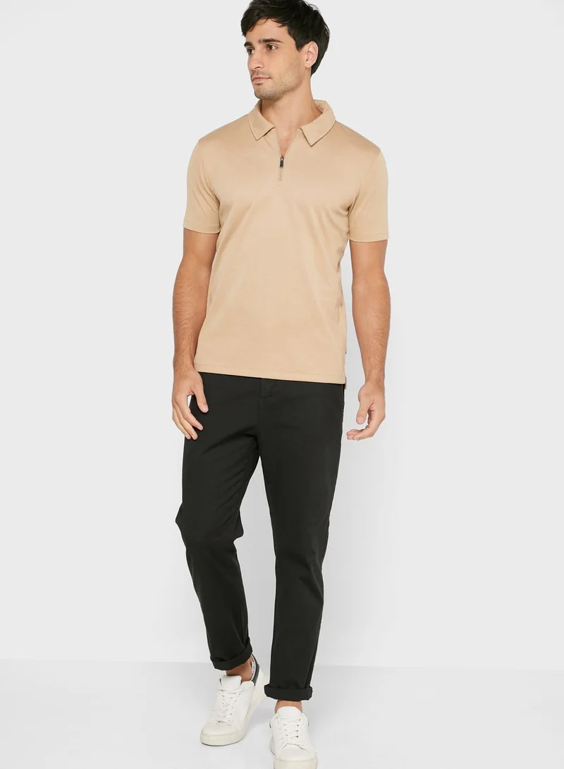 Only & Sons Zip Detail Polo