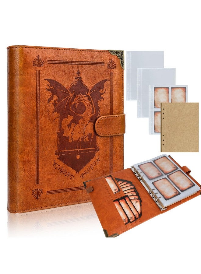 Byhoo Byhoo DND Spell Card Holder Leather Spellbook for Dungeons & Dragons notebook with 30 Sleeves for Spell Cards Writable Pages and Magnetic Closure A Must-Have for RPG & Board Games for Every Adventurer - Image 1