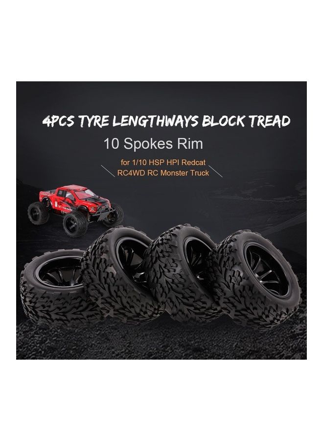 NIBEMINENT 4-Piece 1/10 RC Lengthways Block Tread Pattern Off-Road Tyres Set - Image 1