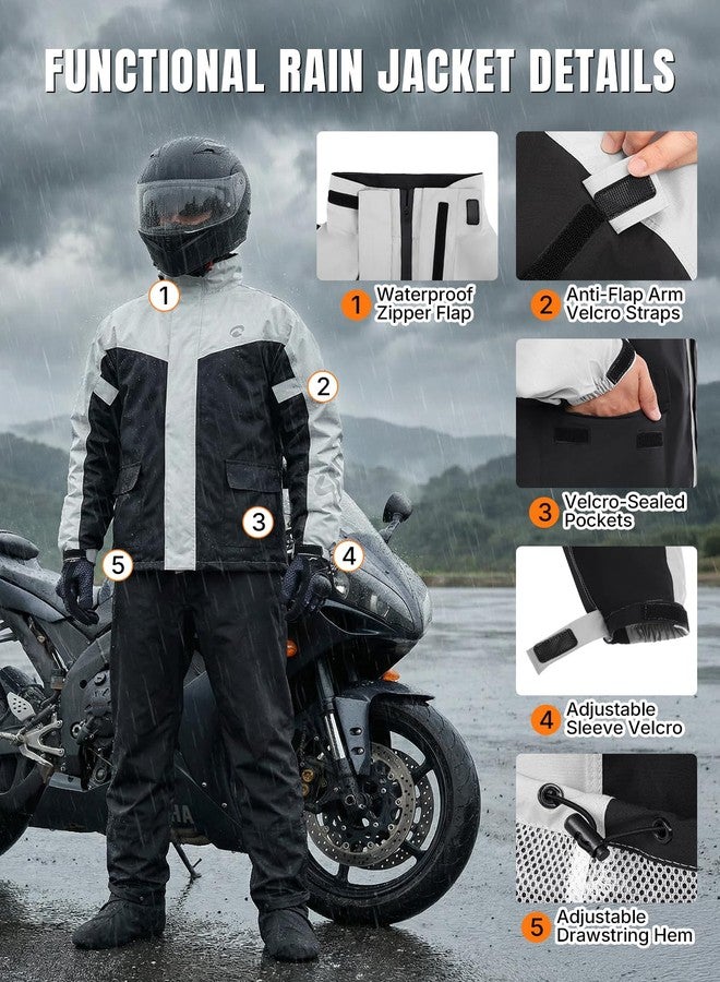 Oumurs motorcycle rain suit dark grey Large - Image 4