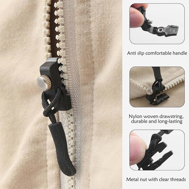 TASMAX Zip Repair kit Universal Zipper Screw Fix Readymade for Zipper Bag for Clothes | Zipper Repair kit for Jackets 10 PCS Metal Zipper Pull Jacket Bag Garments [Pack of 10] - Image 5