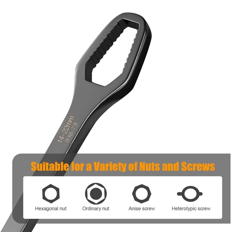 MEZON مفتاح عالمي مزدوج الجوانب أداة إصلاح السيارات متعددة الوظائف مفتاح ربط أداة إصلاح مفتاح توركس للمنزل السيارة الدراجة النارية (3-17 مم & 8-22 مم) - Image 5