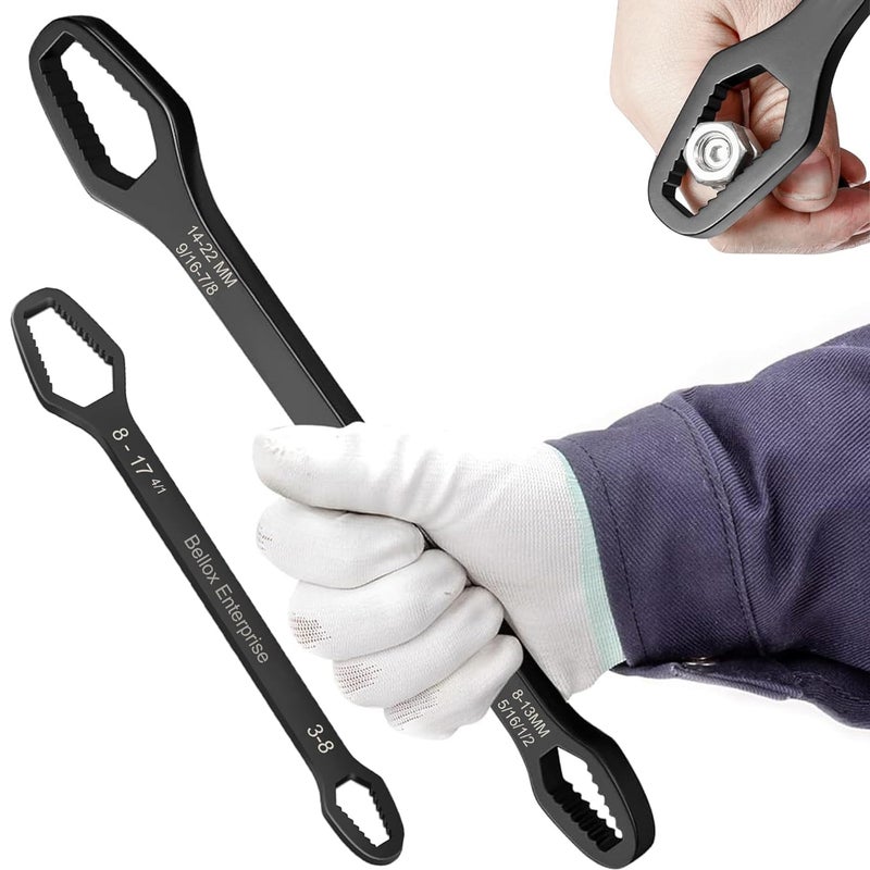 MEZON مفتاح عالمي مزدوج الجوانب أداة إصلاح السيارات متعددة الوظائف مفتاح ربط أداة إصلاح مفتاح توركس للمنزل السيارة الدراجة النارية (3-17 مم & 8-22 مم) - Image 1