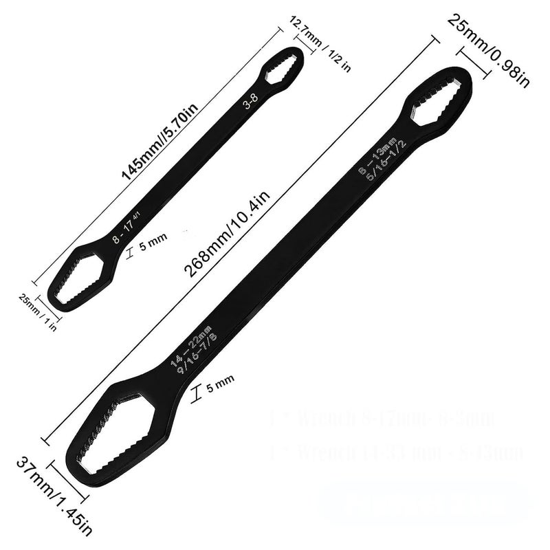 MEZON مفتاح عالمي مزدوج الجوانب أداة إصلاح السيارات متعددة الوظائف مفتاح ربط أداة إصلاح مفتاح توركس للمنزل السيارة الدراجة النارية (3-17 مم & 8-22 مم) - Image 2