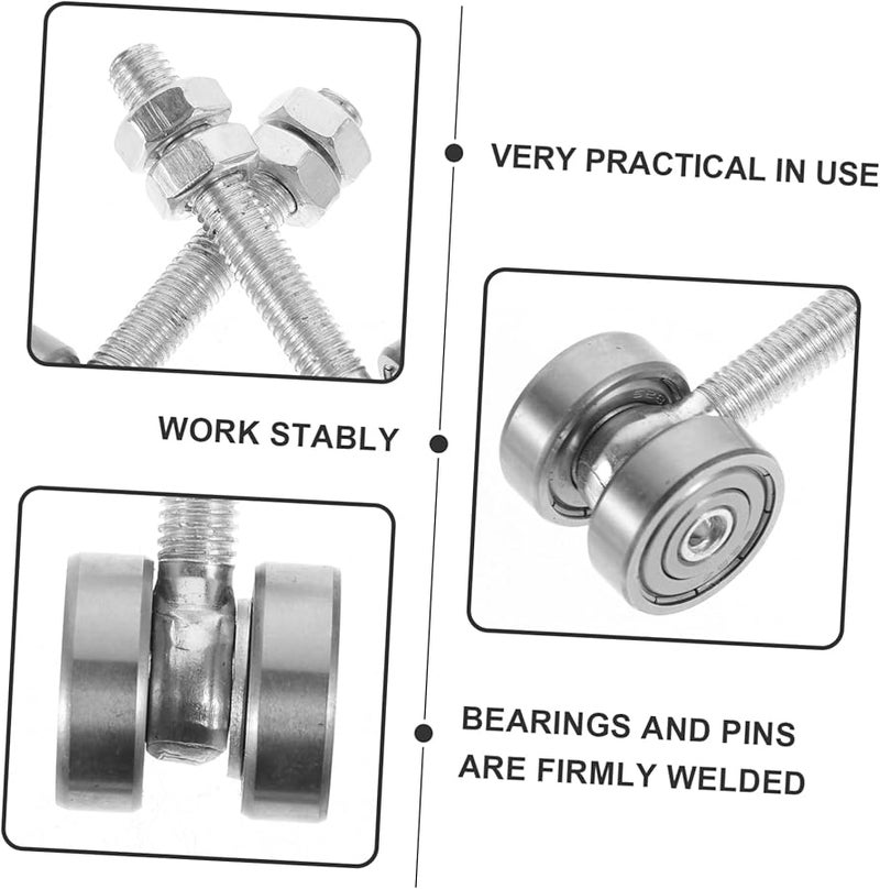 2Pcs Galvanized Steel Sliding Door Rollers Heavy Duty Two Bearing Trolley Assembly - Image 3