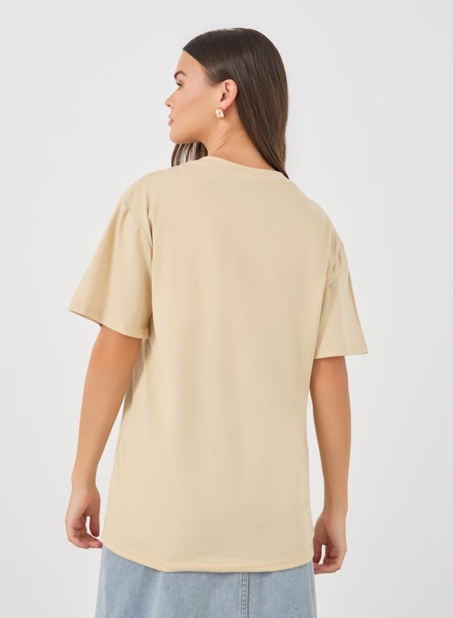 Styli Graphic Print Round Neck T-Shirt - Image 4