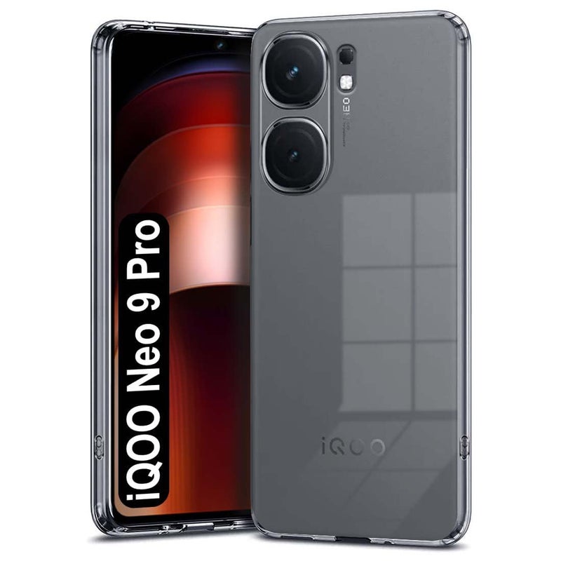 JGD PRODUCTS غطاء خلفي شفاف ناعم من السيليكون لجهاز iQOO Neo 9 Pro 5G (2024) [شفاف] - Image 1