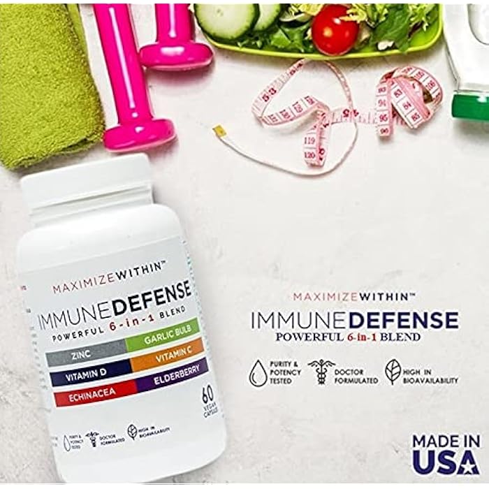 Maximum Slim Powerful 6-in-1 Immune Support Supplement with Zinc, Vitamin C, Elderberry, Vitamin D, Echinacea, & Garlic, 60 Count - Image 4