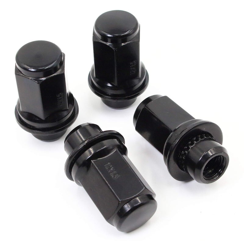 Set of 24 Veritek 12x15mm 187 Inch 47mm Length 1316 Hex OEM Factory Mag Washer Style Black Lug Nuts for Toyota Tacoma 4 Runner FJ Cruiser SR5 PreRunner TRD OffRoad Limited OEM Replacement